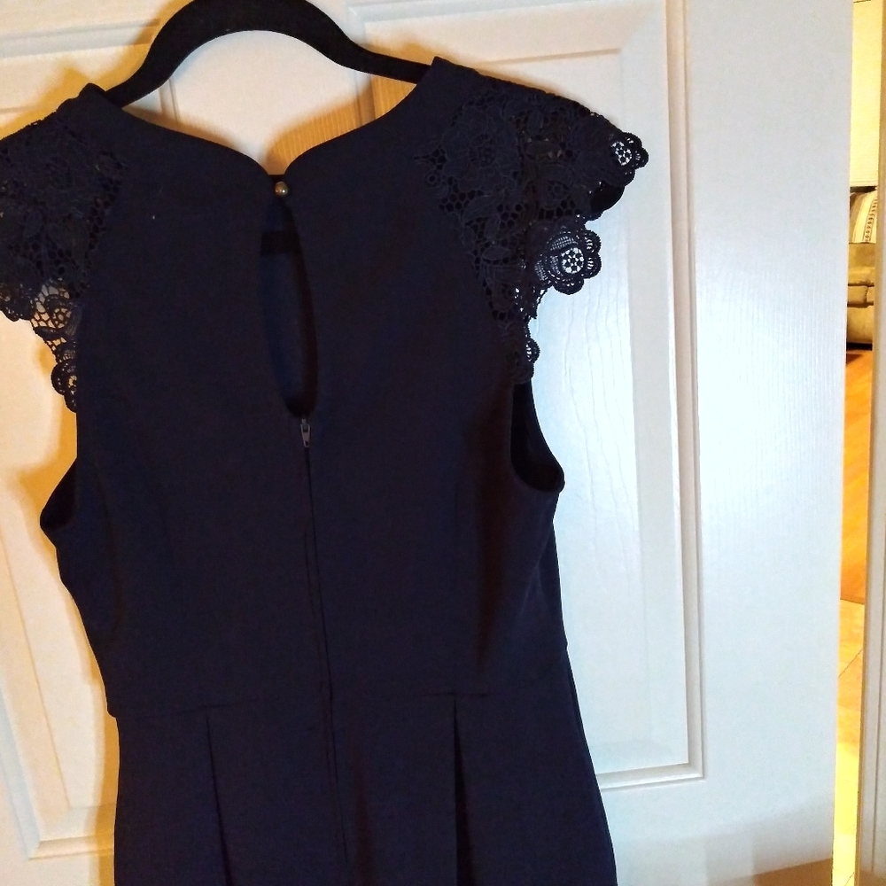 Adorable Navy Blue Fit and Flare